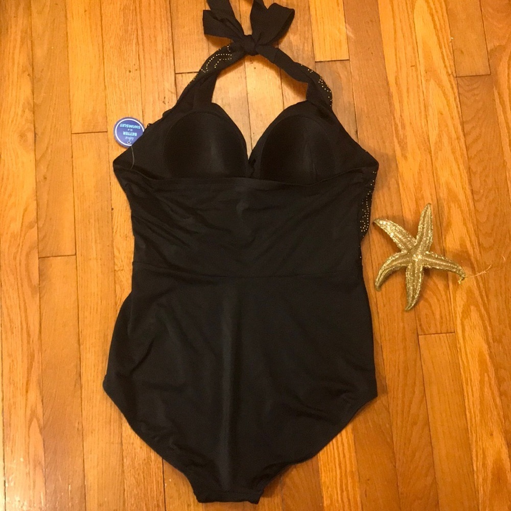 Nwt Swimsuits For All Studded Halter Swimsuit View 4